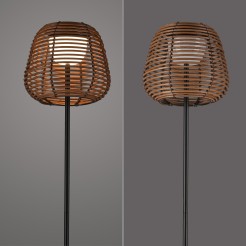 19265-18 ASKIA LAMPA PODŁOGOWA CZARNY/DREWNO