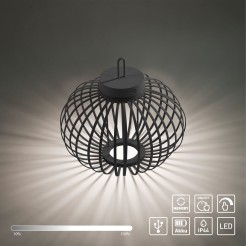 19304-18 AKUBA LAMPA STOŁOWA/ZEWNĘTRZNA BEZPRZEWODOWA CZARNY