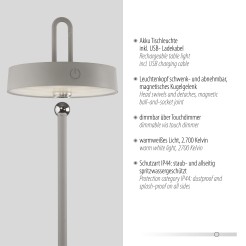 19310-40 AMAG LAMPA STOŁOWA/ZEWNĘTRZNA BEZPRZEWODOWA SZARY