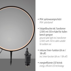 19511-18 ZIRKULU LAMPA ZEWNĘTRZNA CZARNY