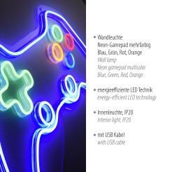 85022-70 NEON-GAMER KINKIET MULTIKOLOR