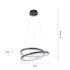 2472-18 ROMAN LAMPA WISZĄCA CZARNY