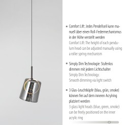 2542-70 ZULA LAMPA WISZĄCA MULTIKOLOR