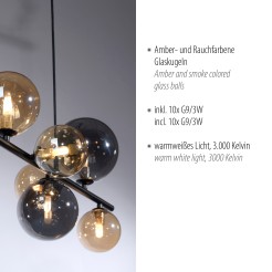 2583-18 POPSICLE LAMPA WISZĄCA SMOKY/BURSZTYN