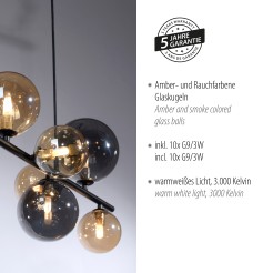2583-18 POPSICLE LAMPA WISZĄCA SMOKY/BURSZTYN