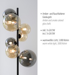585-18 POPSICLE LAMPA PODŁOGOWA SMOKY/BURSZTYN