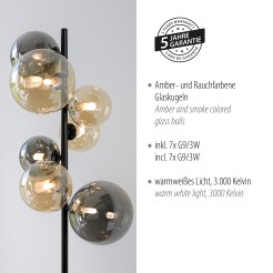 585-18 POPSICLE LAMPA PODŁOGOWA SMOKY/BURSZTYN