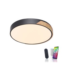 6071-18 Q-BILA LAMPA SUFITOWA CZARNY/DREWNO