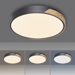 6071-18 Q-BILA LAMPA SUFITOWA CZARNY/DREWNO