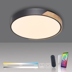 6071-18 Q-BILA LAMPA SUFITOWA CZARNY/DREWNO