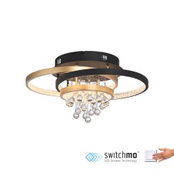 6267-68 ROTAZO LAMPA SUFITOWA CZARNY/MOSIĄDZ