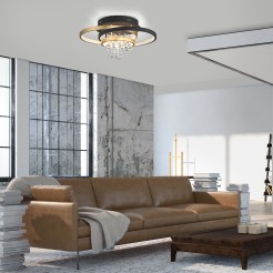 6267-68 ROTAZO LAMPA SUFITOWA CZARNY/MOSIĄDZ