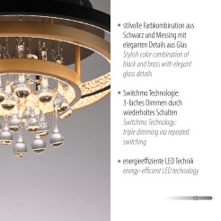 6267-68 ROTAZO LAMPA SUFITOWA CZARNY/MOSIĄDZ