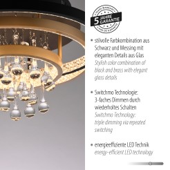 6267-68 ROTAZO LAMPA SUFITOWA CZARNY/MOSIĄDZ