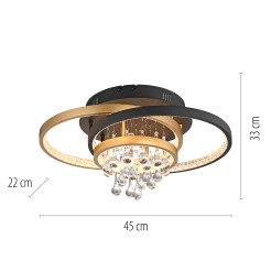 6267-68 ROTAZO LAMPA SUFITOWA CZARNY/MOSIĄDZ