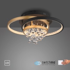 6267-68 ROTAZO LAMPA SUFITOWA CZARNY/MOSIĄDZ