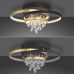 6267-68 ROTAZO LAMPA SUFITOWA CZARNY/MOSIĄDZ