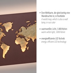 9056-48 MAP KINKIET RDZA/ZŁOTY