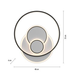 6392-16 MAILAK LAMPA SUFITOWA CZARNY/BIAŁY