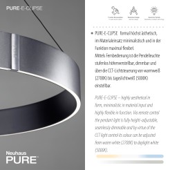 2561-15 PURE E-CLIPSE LAMPA WISZĄCA SZARY