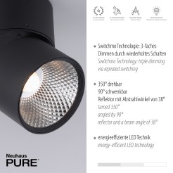 6452-18 PURE NOLA LAMPA SUFITOWA CZARNY
