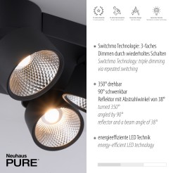 6454-18 PURE NOLA LAMPA SUFITOWA CZARNY