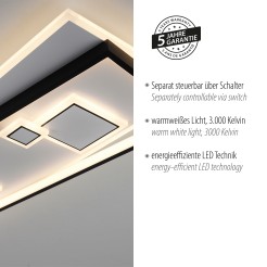 6391-16 MAILAK LAMPA SUFITOWA CZARNY/BIAŁY