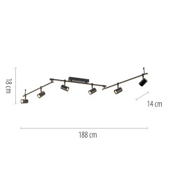 6526-18 BARIK LAMPA SUFITOWA CZARNY