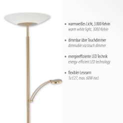 655-60 ALFRED LAMPA PODŁOGOWA MATOWY MOSIĄDZ