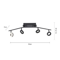 6786-13 SILEDA LAMPA SUFITOWA CZARNY