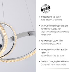 8222-17 TANJA LAMPA WISZĄCA CHROM