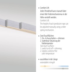 2598-95 ADRIANA COMFORT LIFT LAMPA WISZĄCA SREBRNY