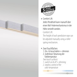 2598-95 ADRIANA COMFORT LIFT LAMPA WISZĄCA SREBRNY