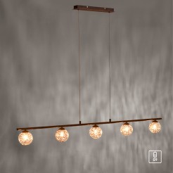 2040-48 GRETA LAMPA WISZĄCA BRĄZOWY/ZŁOTY