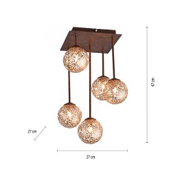 6234-48 GRETA LAMPA SUFITOWA RDZA/ZŁOTY