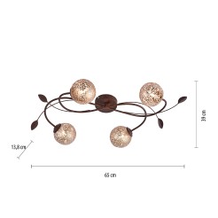 6395-48 GRETA LAMPA SUFITOWA RDZA/ZŁOTY
