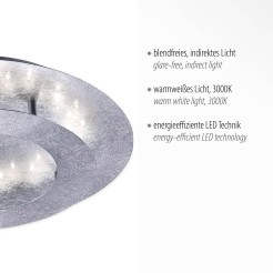 9620-21 NEVIS LAMPA SUFITOWA SREBRNY