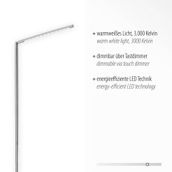 11012-55  DAWDA LAMPA PODŁOGOWA SREBRNY