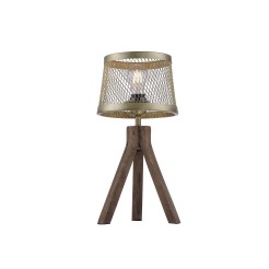 11423-60 LAMPA STOŁOWA FREDERIK MATOWY MOSIĄDZ/DREWNO