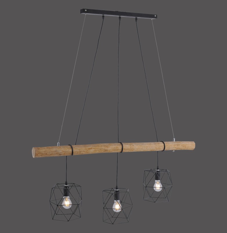 15503-18 EDGAR LAMPA WISZĄCA CZARNY/DREWNO