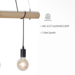 15503-18 EDGAR LAMPA WISZĄCA CZARNY/DREWNO