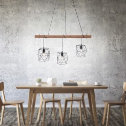 15503-18 EDGAR LAMPA WISZĄCA CZARNY/DREWNO
