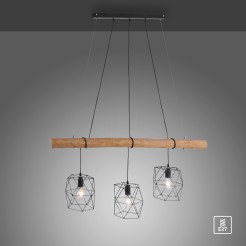 15503-18 EDGAR LAMPA WISZĄCA CZARNY/DREWNO