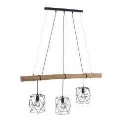 15503-18 EDGAR LAMPA WISZĄCA CZARNY/DREWNO