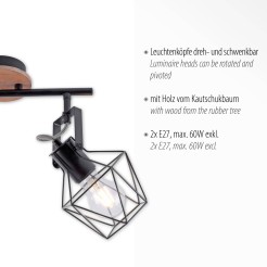 15672-78 JARO LAMPA SUFITOWA CZARNY/DREWNO