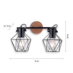 15672-78 JARO LAMPA SUFITOWA CZARNY/DREWNO