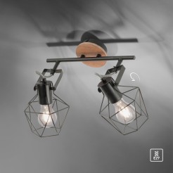 15672-78 JARO LAMPA SUFITOWA CZARNY/DREWNO