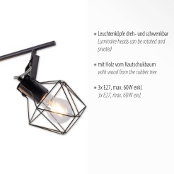 15673-78 JARO LAMPA SUFITOWA CZARNY/DREWNO
