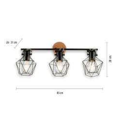 15673-78 JARO LAMPA SUFITOWA CZARNY/DREWNO