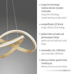 8291-12 MELINDA LAMPA WISZĄCA ZŁOTY